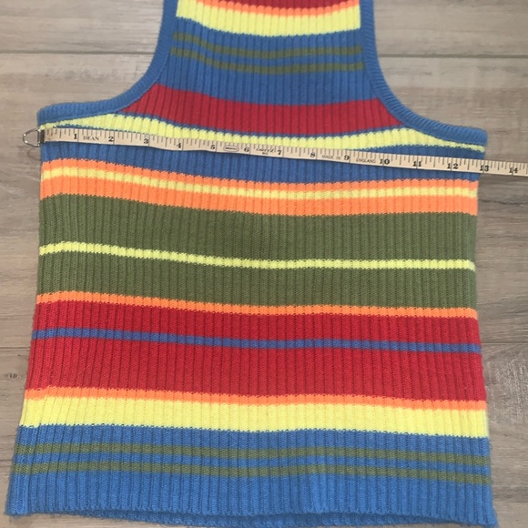 Vintage It’s Our Time Colorful Striped Halter Top Size S - Picture 7 of 8